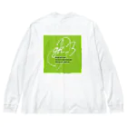 gk_Breath.のボックスロゴ。(Green) ビッグシルエットロングスリーブTシャツ