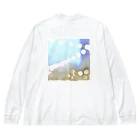 nanair_design (photo graphic)のRay series 01 光　ブルー　 Big Long Sleeve T-Shirt