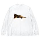水彩屋のサビ猫で虎柄 ビッグシルエットロングスリーブTシャツ