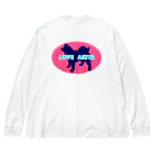 春風工房のLOVE AKITA ピンク Big Long Sleeve T-Shirt