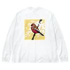 工房ＨＡＮＺＯＵの野鳥シリーズ　ベニマシコ Big Long Sleeve T-Shirt