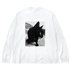 HFのHF 波止場の猫ちゃん フォトプリント ビッグシルエットロングスリーブTシャツ