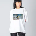 emiemieのルリビタキ（学名入り） Big Long Sleeve T-Shirt