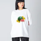 cheat omeletteのスイカの花 ビッグシルエットロングスリーブTシャツ