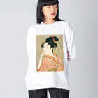 寿めでたや(ukiyoe)のUkiyoe　Utamaro ビッグシルエットロングスリーブTシャツ