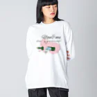 You and me !のYou&meネコ兄妹　福とワイン ビッグシルエットロングスリーブTシャツ