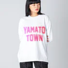 JIMOTOE Wear Local Japanの大和町 YAMATO TOWN ビッグシルエットロングスリーブTシャツ