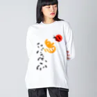 Siderunの館 B2の和デザインな烏(黒)  Big Long Sleeve T-Shirt