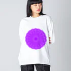 ひまわりの雪の華④パープル Big Long Sleeve T-Shirt