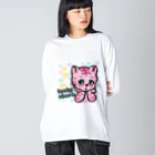 lucky charmのピンクベリーキャット♡ Big Long Sleeve T-Shirt