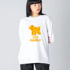 onehappinessのトイプードル　ガーベラ ビッグシルエットロングスリーブTシャツ