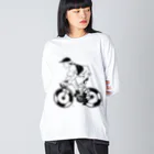 山形屋米店のピストバイクでポタリング ビッグシルエットロングスリーブTシャツ