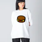 脂身通信Ｚの【両面プリント】のぼり旗♪ハンバーガー2009 ビッグシルエットロングスリーブTシャツ