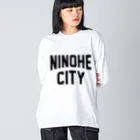 JIMOTOE Wear Local Japanの二戸市 NINOHE CITY Big Long Sleeve T-Shirt