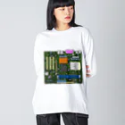 旨味教授といちごもちぷりんのパソコンのマザーボード Big Long Sleeve T-Shirt