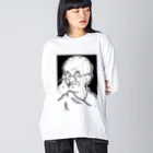 山形屋米店のマハトマ・ガンディー(Mahatma Gandhi) ビッグシルエットロングスリーブTシャツ