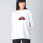 tamaccoの赤い車 ビッグシルエットロングスリーブTシャツ