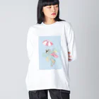 keeeeeep smilingの傘じゃ飛べんでしょ... #ねこのきもち Big Long Sleeve T-Shirt