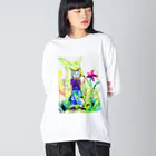 あおニャーマンの猫の少年 Big Long Sleeve T-Shirt