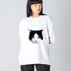 ハチワレちゃんのハチワレ猫　モノクロ02 Big Long Sleeve T-Shirt