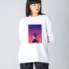 青江鍛錬道場のBlue Blue 01 alternative  ビッグシルエットロングスリーブTシャツ