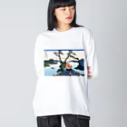 寿めでたや(ukiyoe)の葛飾北斎_冨嶽三十六景　信州諏訪湖 Big Long Sleeve T-Shirt