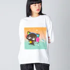 ゆるかわグラデーション＠NonnoDesignLaboのノンノネコ Big Long Sleeve T-Shirt