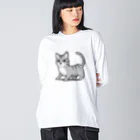 週刊少年ライジングサンズのマンチカン 黒 Big Long Sleeve T-Shirt