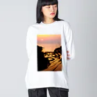 小佐々塾の夕陽と棚田 Big Long Sleeve T-Shirt