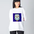 chicodeza by suzuriのフクロウのドット絵 Big Long Sleeve T-Shirt