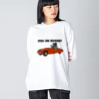 犬グッズの店しえるぶるーのレーシングカーに乗った黒パグ Big Long Sleeve T-Shirt