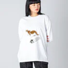 モモセ イトのアザラシ(猫)と(白茶)トラ(猫) Big Long Sleeve T-Shirt