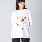 greetenのカラフル フラワー　花色 Big Long Sleeve T-Shirt