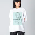 obosa_DENS/SABEAR_shop ＠SUZURIのrough drawing girl-1_ウェア ビッグシルエットロングスリーブTシャツ