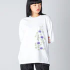 ツバメ堂の鉄扇の花 ビッグシルエットロングスリーブTシャツ