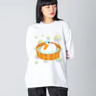 Lily bird（リリーバード）のほわほわ水浴びコールダック♪ ビッグシルエットロングスリーブTシャツ