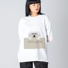 hummingbirdのビションフリーゼ　bichon frise  ビッグシルエットロングスリーブTシャツ