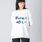 ワカボンドのレトロなフィッシュ ビッグシルエットロングスリーブTシャツ