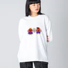 A.DramatiCの消ぞうくん&消子ちゃん Big Long Sleeve T-Shirt