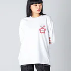 イラスト MONYAAT の幼稚園バッチ・サクラ ビッグシルエットロングスリーブTシャツ