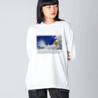 yuu all rightの〝空とひまわり〟向日葵 Big Long Sleeve T-Shirt