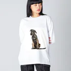 【CPPAS】Custom Pet Portrait Art Studioのクールなアイリッシュウルフハウンドドッグ Big Long Sleeve T-Shirt