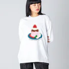 イラスト MONYAAT の毎月25日はプリンの日のプリン　イチゴプリン Big Long Sleeve T-Shirt