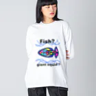 Future Starry Skyのfish?giant squid? ビッグシルエットロングスリーブTシャツ