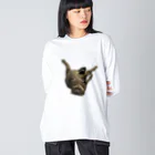 M家猫沢山屋のフタバくん ビッグシルエットロングスリーブTシャツ