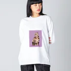 331necoのおすまし茶ねこ ビッグシルエットロングスリーブTシャツ