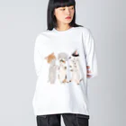 トコロコムギのねこがぶりにゃんこ Big Long Sleeve T-Shirt