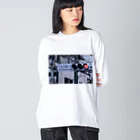 道路標識洋服雑貨の下北沢駅入口 Shimokitazawa Sta. 1 Big Long Sleeve T-Shirt