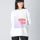 綾錦工房 りこりすの曼珠沙華 - 朧 【黄昏】 ビッグシルエットロングスリーブTシャツ