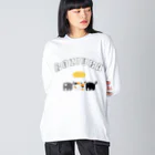 柴犬とリスの【路地裏CATS】３匹の猫グッズ Big Long Sleeve T-Shirt